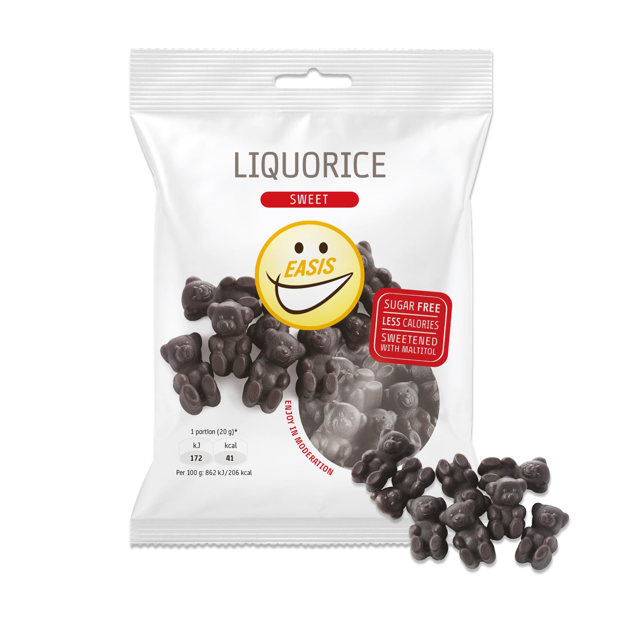 EASIS Gesalzene Lakritze Süßigkeiten Ohne Zuckerzusatz | Leckere & Kalorienarme Lakrids | Gesunder Snack mit Süßstoff auf natürlicher Basis für Kinder & Erwachsene, 1x80g