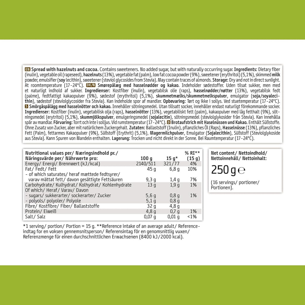 EASIS Cremiger Haselnuss-Kakao Brotaufstrich Ohne Zuckerzusatz | Ideal Schokoladen-Haselnusscreme für Vollkornbrot, Snacks & Backwaren | Kein Zusatz von Aromen oder Farbstoffen | Einmachglas 250g