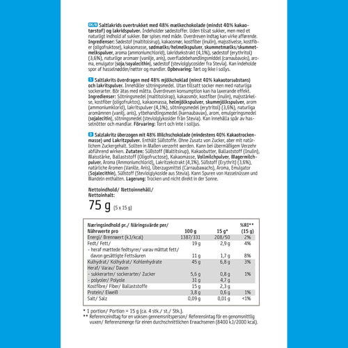 EASIS Dänische Lakritz-Kugeln ohne Zuckerzusatz | Salzige Lakritzkerne in Vollmilchschokolade & Lakritzpulver | Süßungsmitteln natürlichen Ursprungs | Gourmet Schokolade Geschenk, 75g